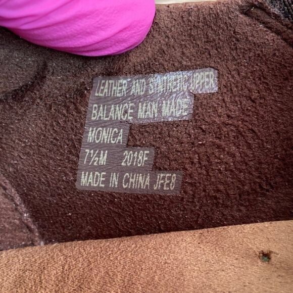 Earth?Origins Womens Brown Leather Ankle Booties Size 7.5M Monica Zip Block Heel - Picture 3 of 11